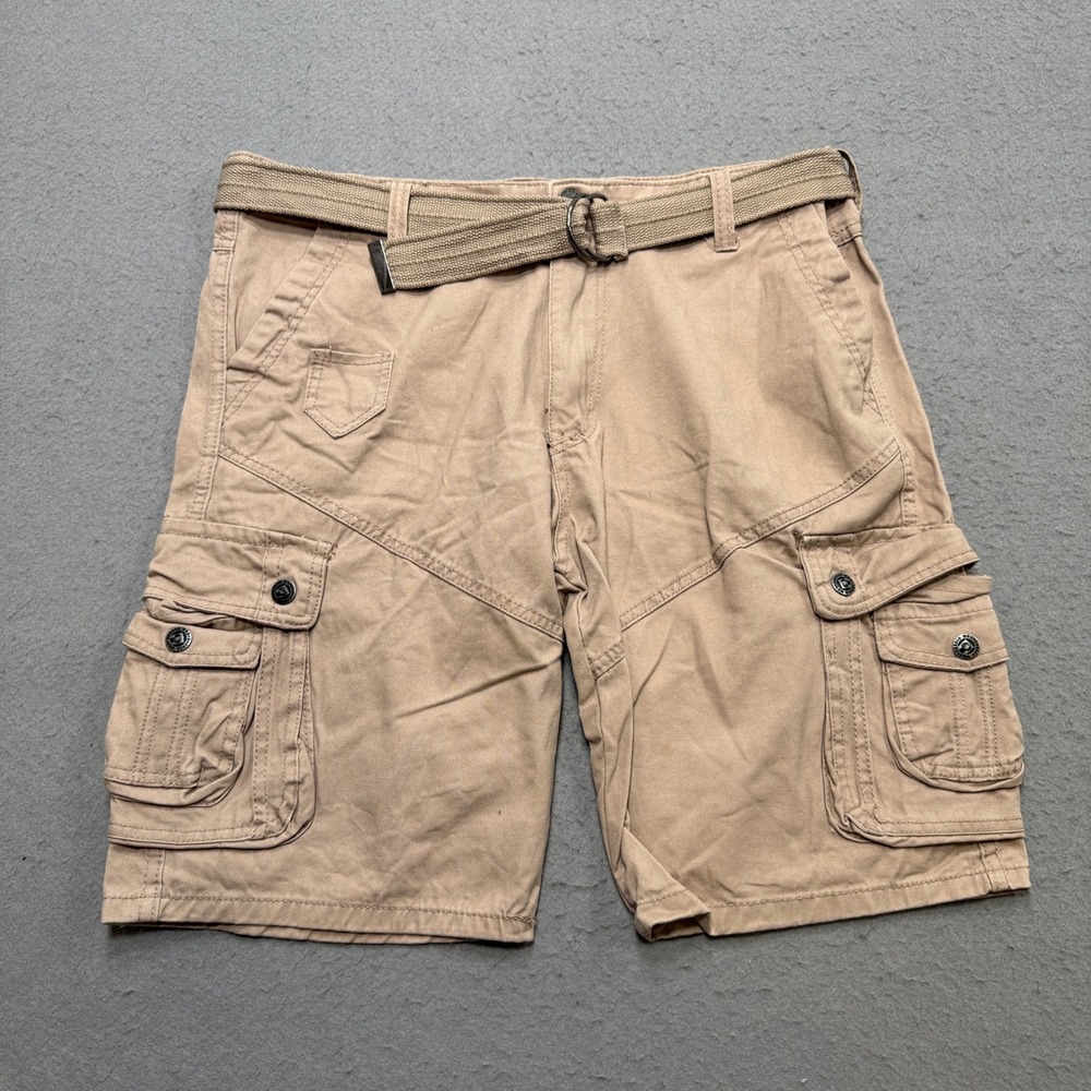 Garage Cargo Shorts Men's 38 Brown Relaxed Fit Belted Hunting Rugged Workwear